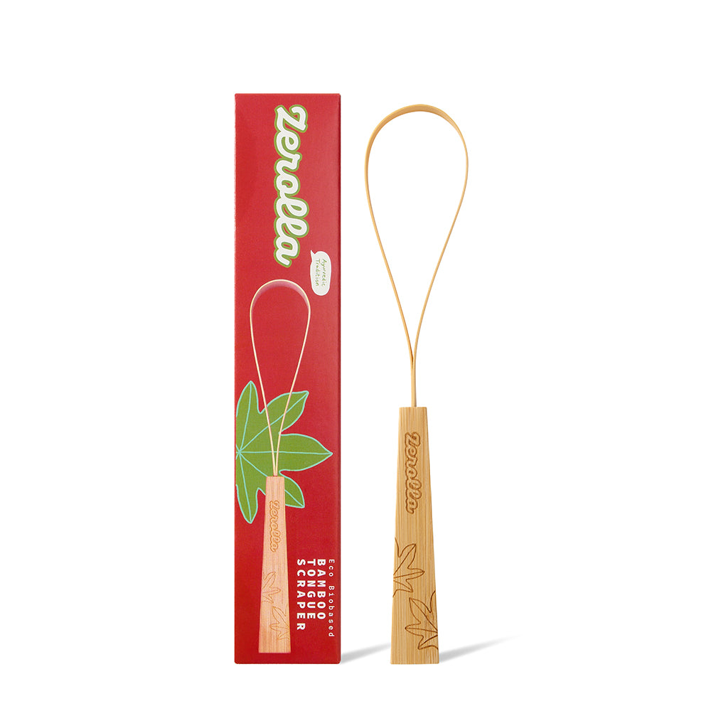 Eco biobased bamboo tongue scraper for healthy breath and sustainable oral care