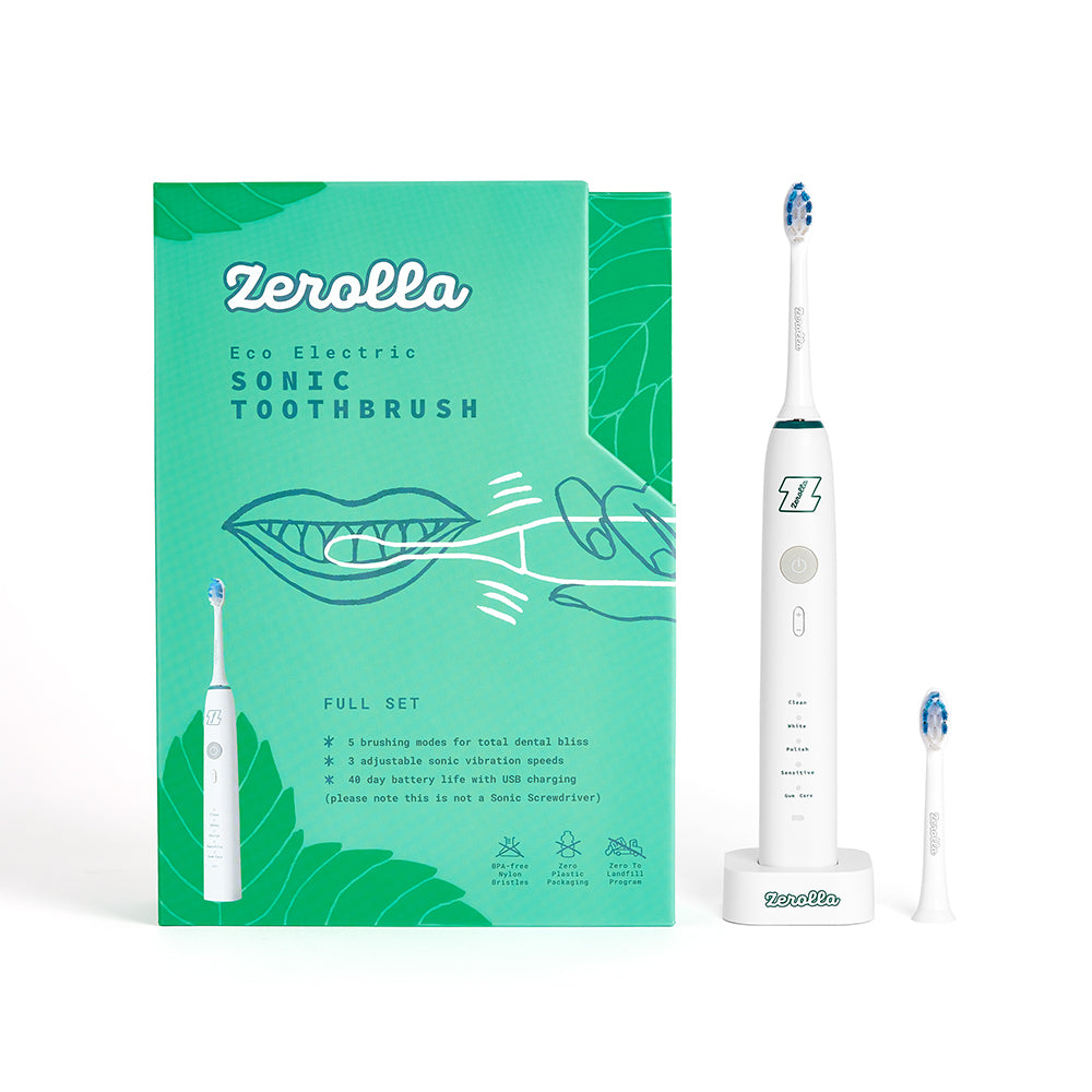 Eco-friendly electric sonic toothbrush with adjustable vibration speeds and recyclable heads