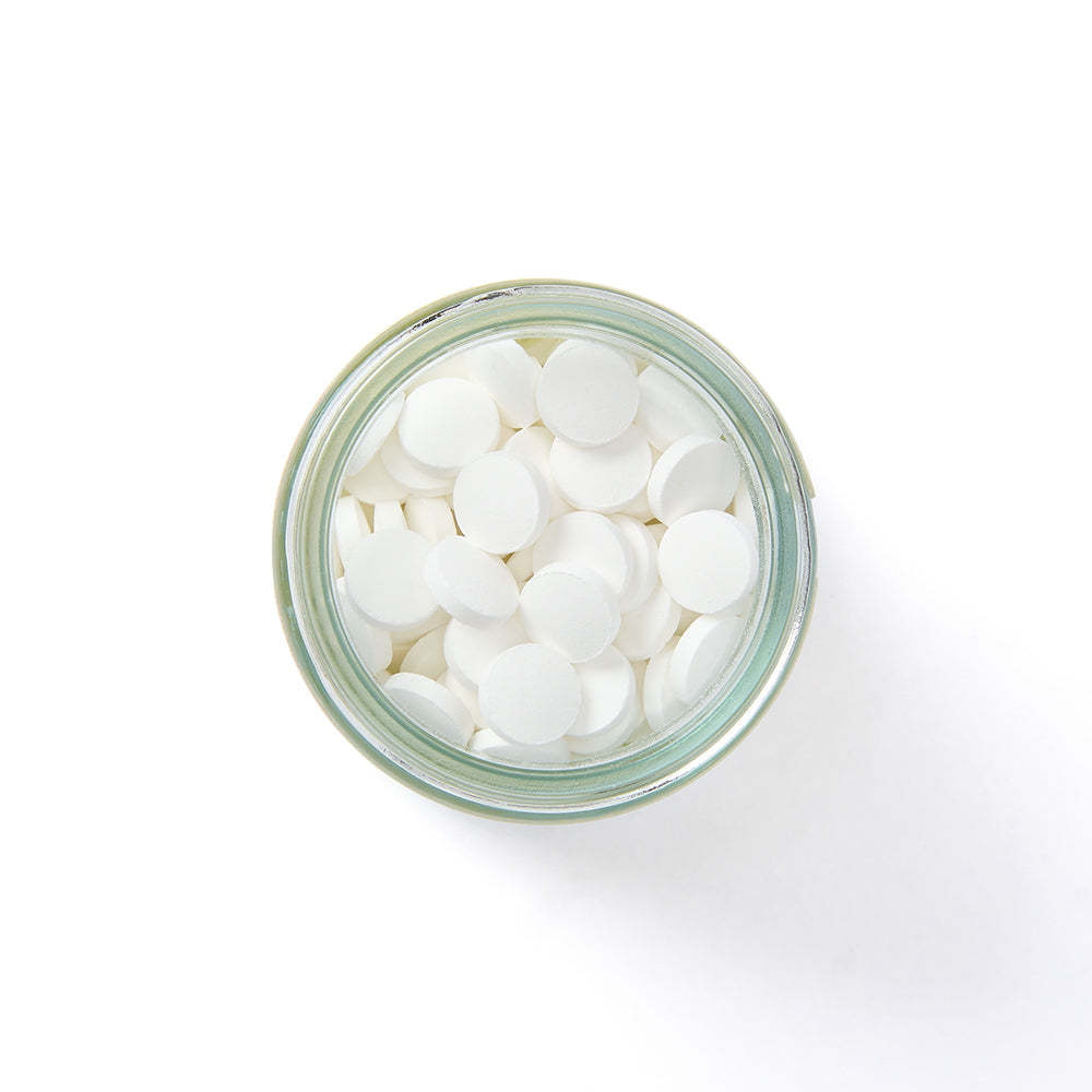 Eco Natural Mouthwash Tablets with Sodium Bicarbonate for fresh breath and oral health, plastic-free alternative