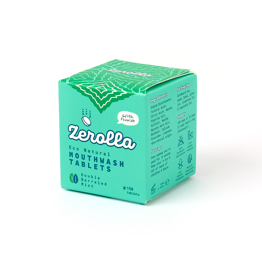 Eco natural mouthwash tablets with sodium bicarbonate for fresh breath and oral health, eco-friendly and plastic-free