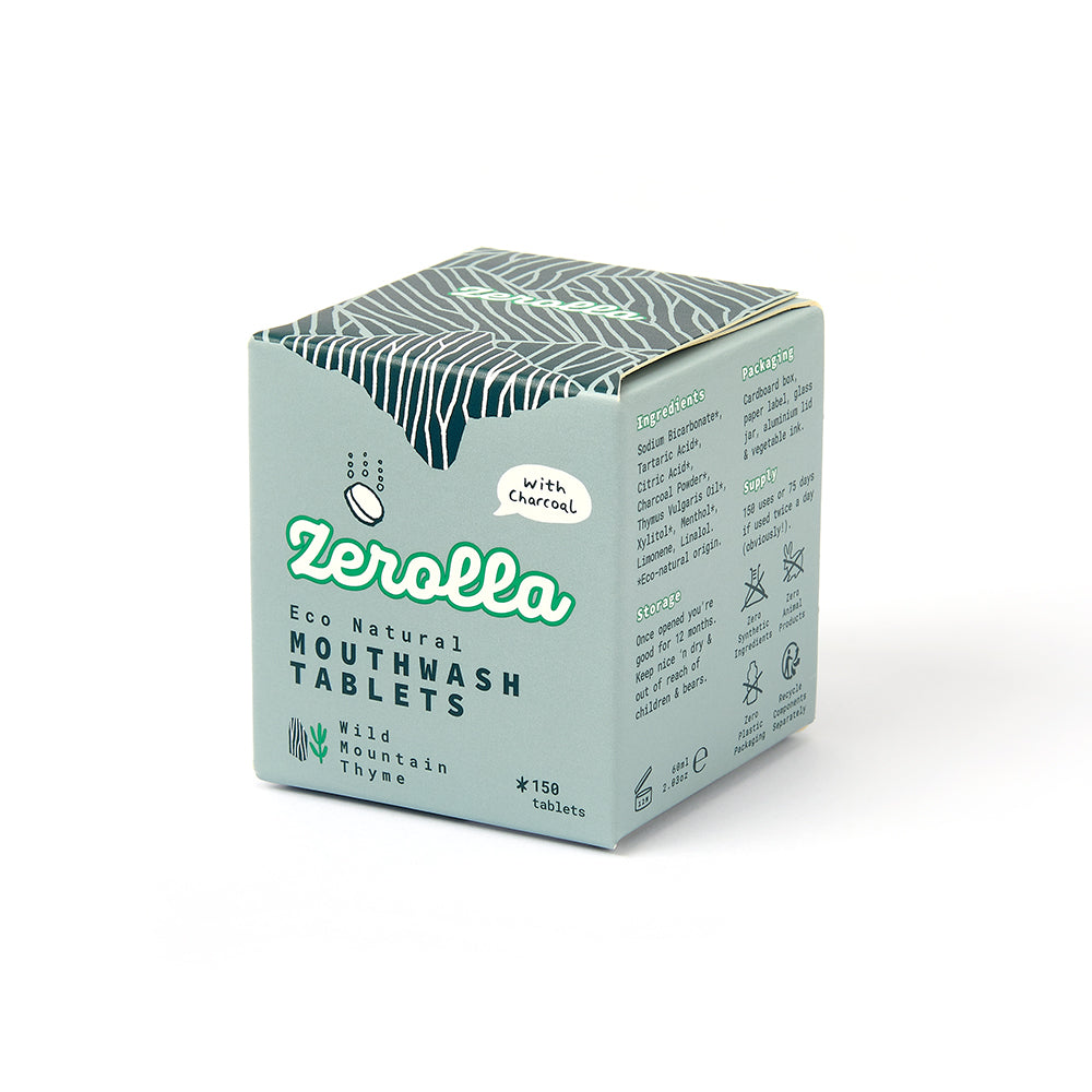 100% Natural Mouthwash Tablets - Charcoal Thyme