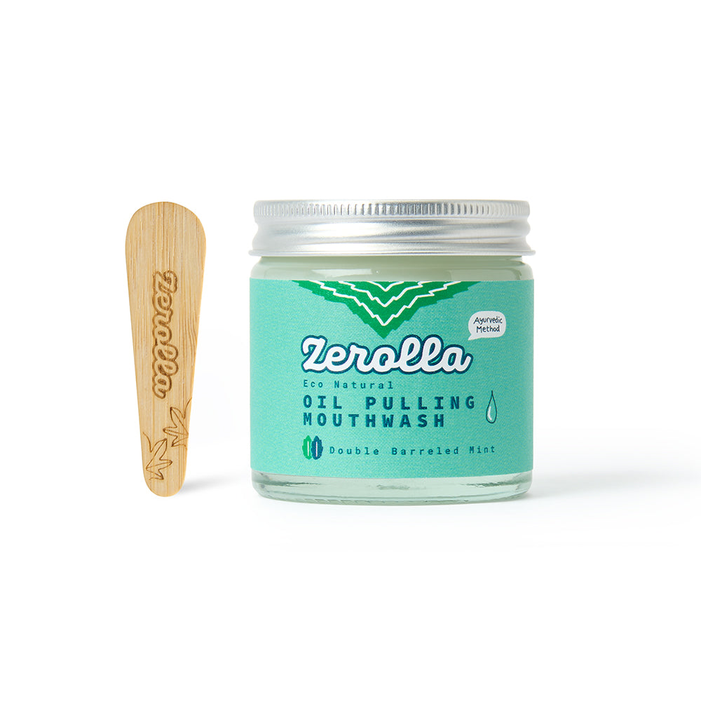 Eco Natural Oil Pulling Mouthwash with organic coconut and sesame oil for oral care