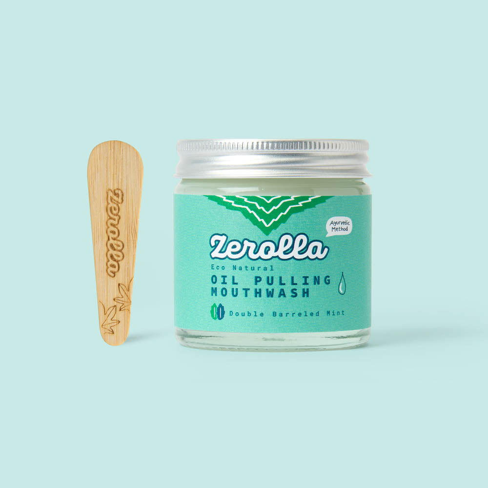 Eco Natural Oil Pulling Mouthwash with organic coconut and sesame oil for oral care