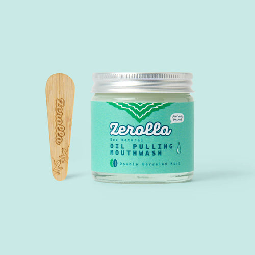 Eco Natural Oil Pulling Mouthwash with organic coconut and sesame oil for oral care