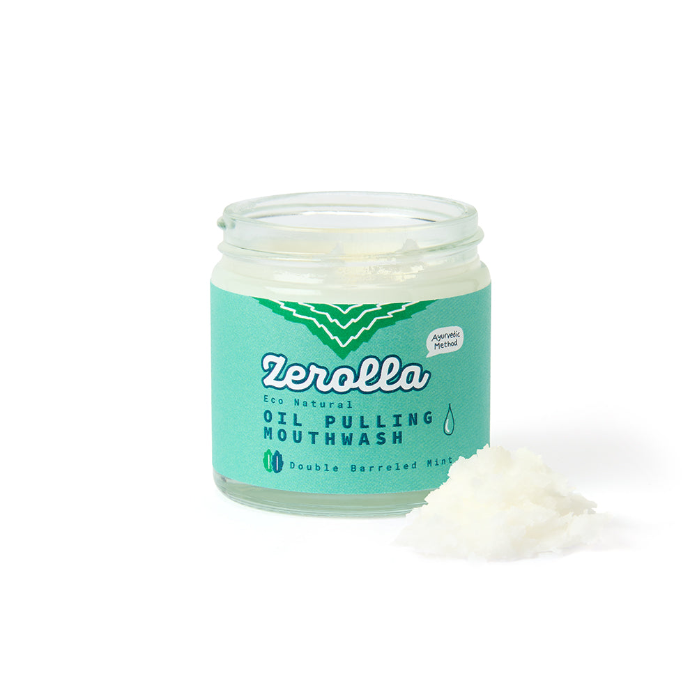 Eco Natural Oil Pulling Mouthwash with organic coconut and sesame oil for oral health