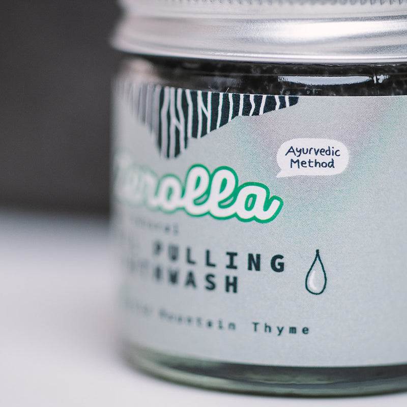 100% Natural Oil Pulling Mouthwash - Charcoal Thyme