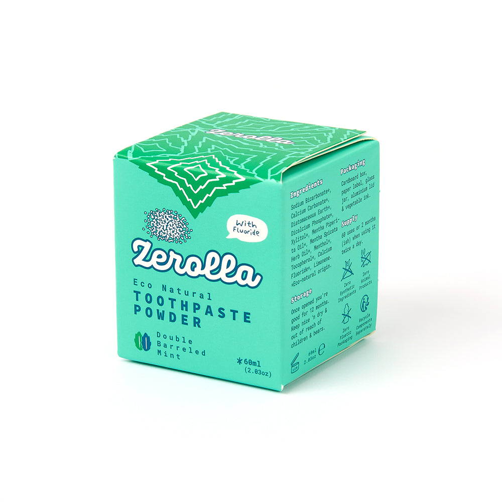Eco Natural Toothpaste Powder jar with minerals, whitening and plaque-fighting formula, SLS-free and vegan natural toothpaste
