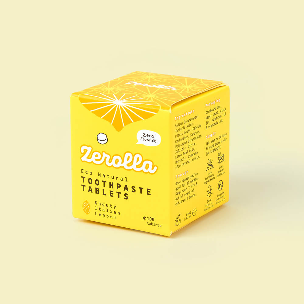 Eco Natural Toothpaste Tablets in a plastic-free jar for zero-waste oral care
