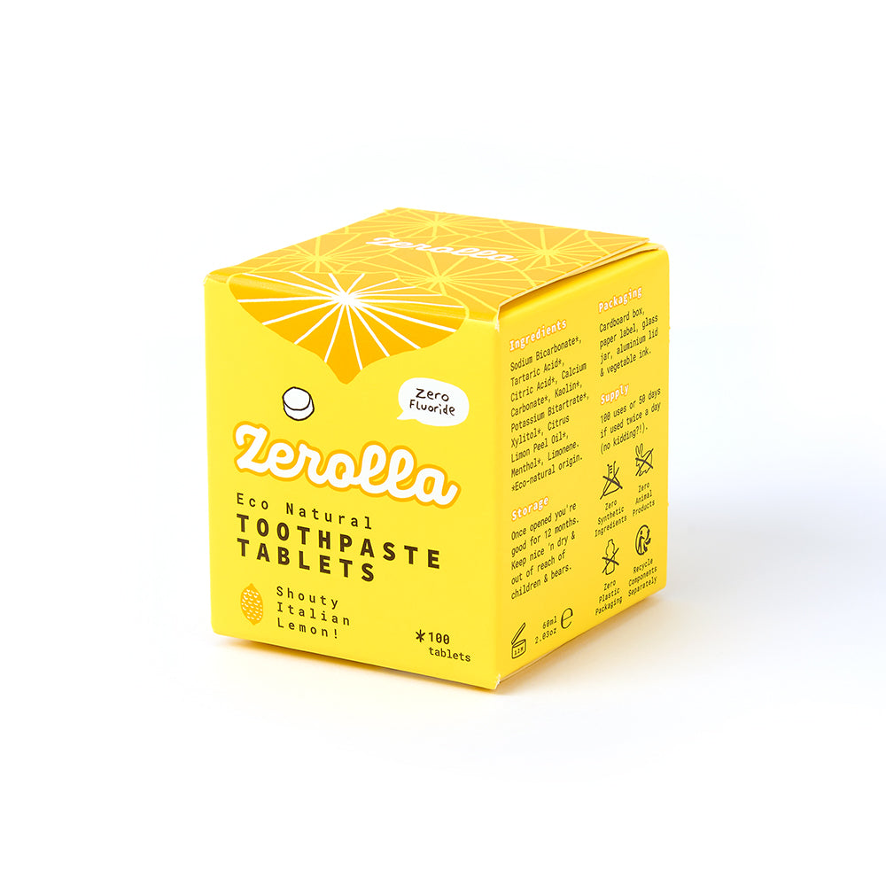 Eco Natural Toothpaste Tablets in a plastic-free jar for zero-waste oral care